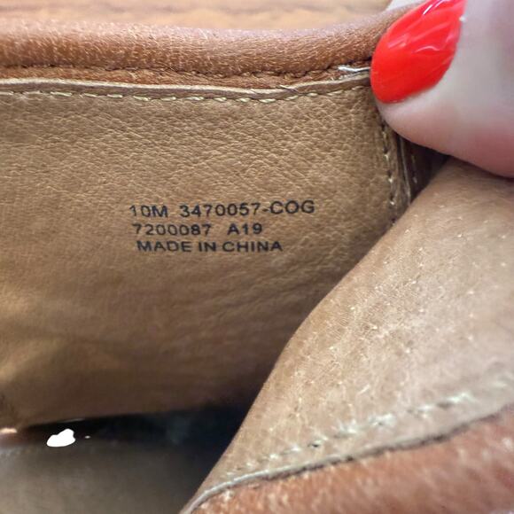 Frye Women's Brown Leather Woven Shield Peep Toe Slingback Heel - Size 10 - Picture 8 of 10